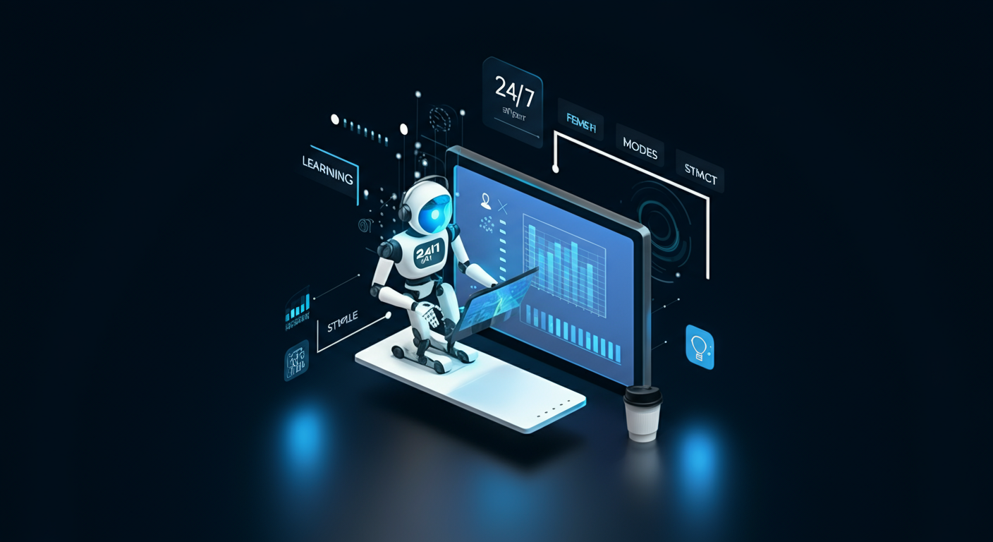 AI chatbot interface next to a live agent headset